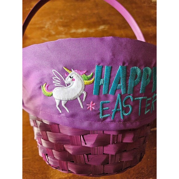 Purple Unicorn Easter Basket With Cloth Liner - Picture 7 of 8